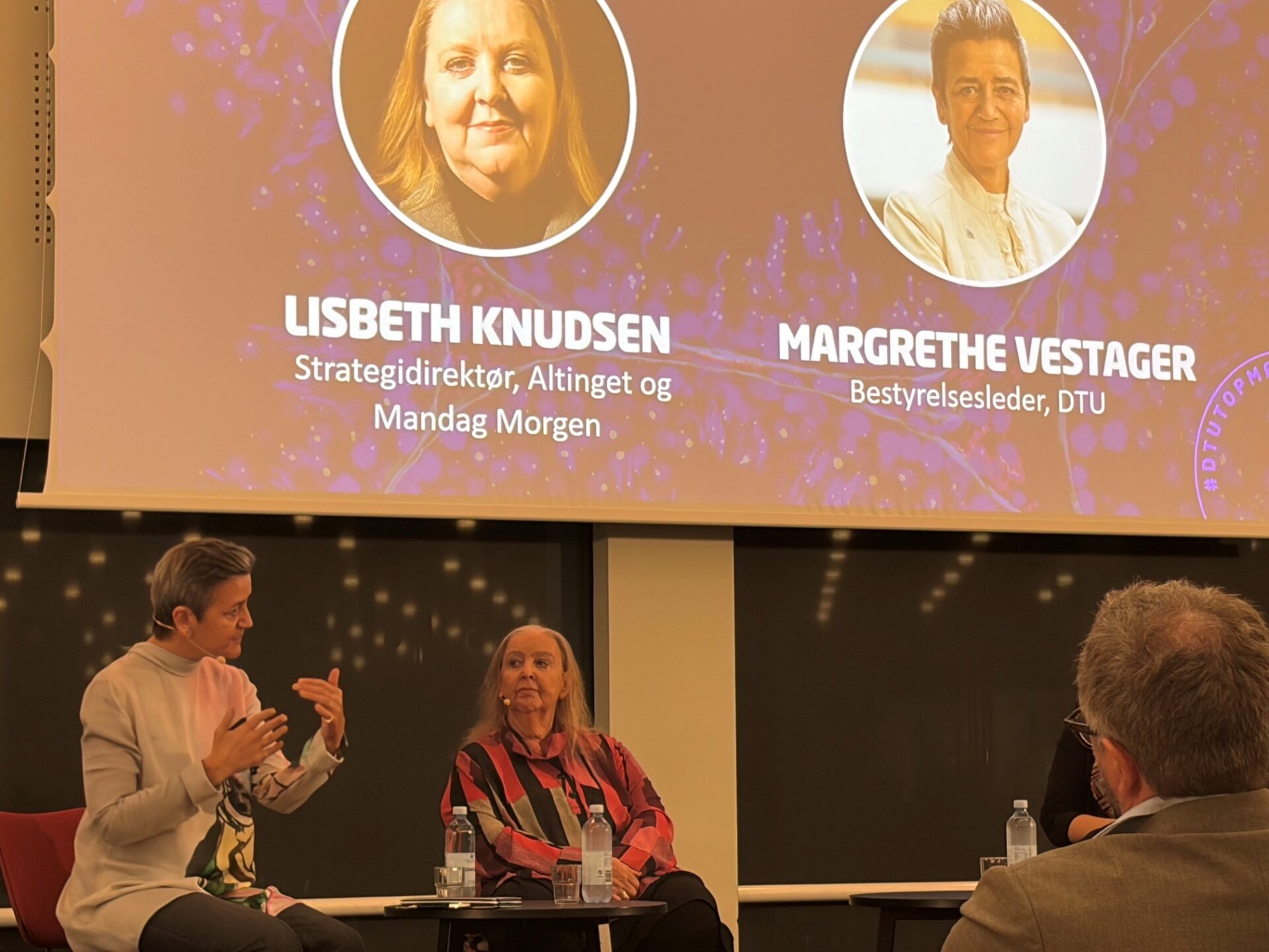 Lisbeth Knudsen og Margrethe Vestager på scene til topmøde på DTU